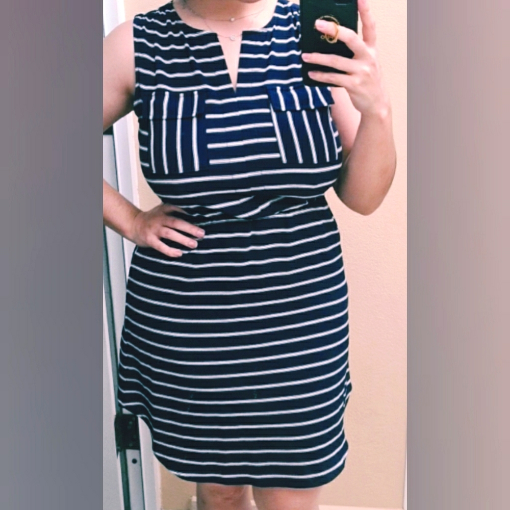 Navy Blue casual knee length dress